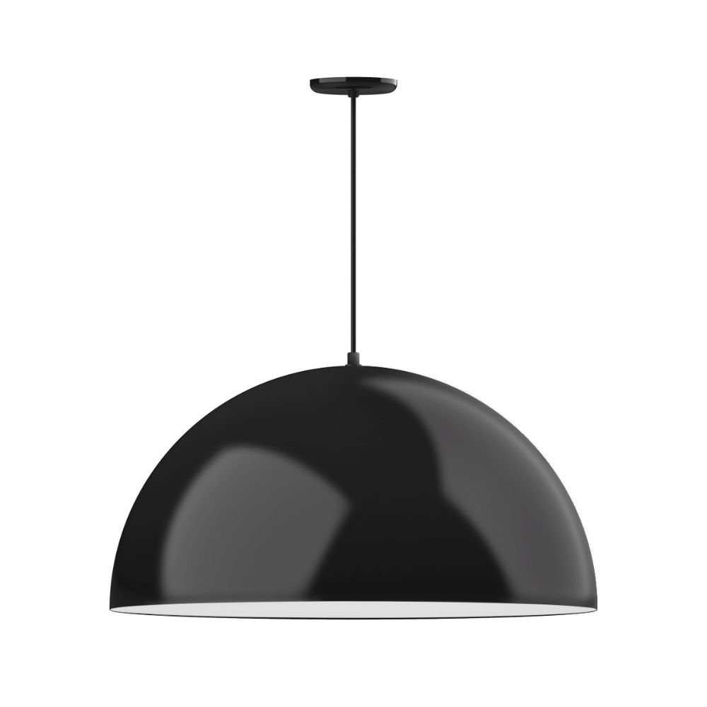 Montclair Lightworks PEB230-41-44 30" XL Choices Shallow Dome Shade, medium base, black cord with canopy, Black